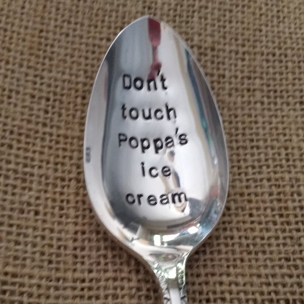 Handmade, handcrafted, custom, handstamped spoon, gift